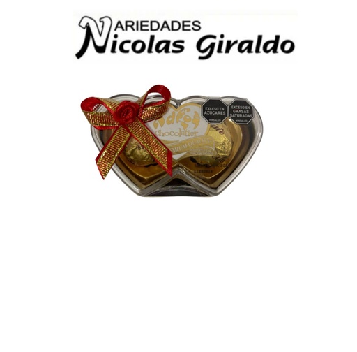 [E29-CH] Chocolate adro golden corazon X2