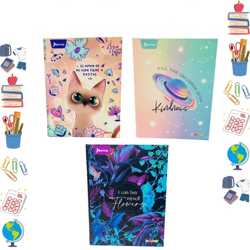 [558912] Cuaderno xpresarte dura book 100 H femenino raya 