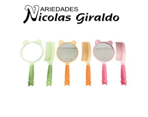 [PTP1315] Set cepillo mas espejo figuras 