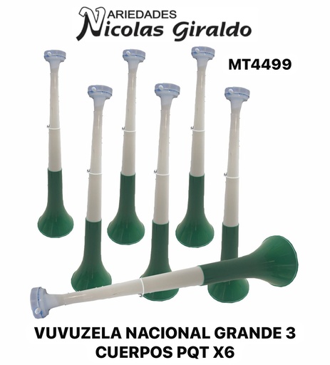 [MT4499] Vuvuzela nacional grande 3 cuerpos PQT X6 (unid $4000)
