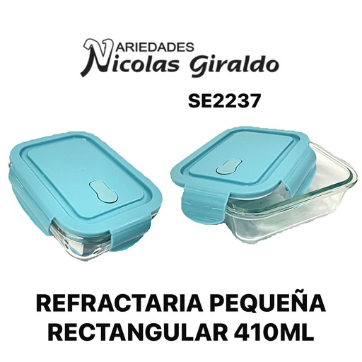 [25SW-55] Refractaria pequeña rectangular 410ML