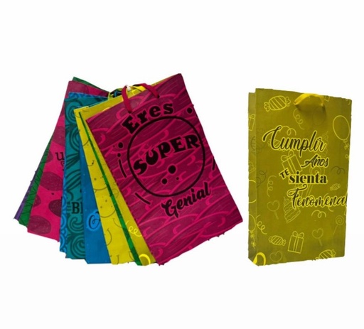 [202060] @Bolsa regalo mensaje neon Mediana pqt x12