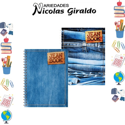 [568300] Cuaderno norma argollado grande dura book jean book cuadro