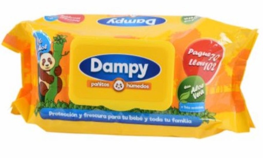 [001-PA] Pañitos humedo dampy x102 amarillo 