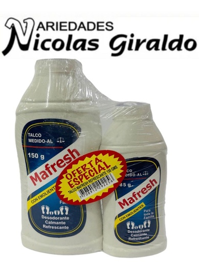 [T-150] Talco oferta mafresh 150 mas 85 pequeño