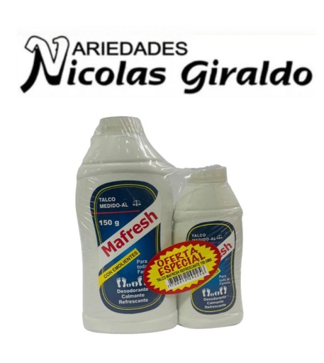 [T-150] Talco oferta mafresh 150 mas 85 pequeño