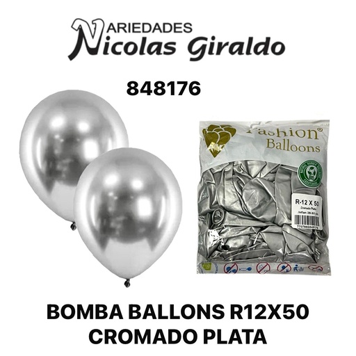 [848176] Bomba ballons r12x50 cromado plata