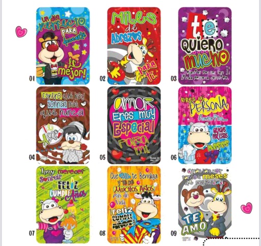 [111015] Tarjeta cariñitos x12