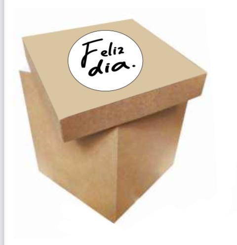 [UN0715] Caja kraft acetato mensaje mediana 