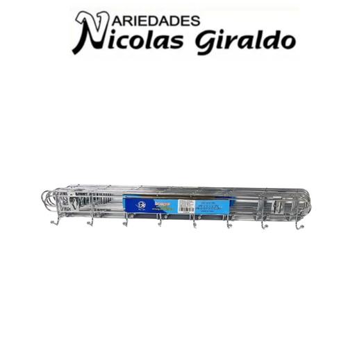 [PT25192] Perchero metal plata x8 paquete x10