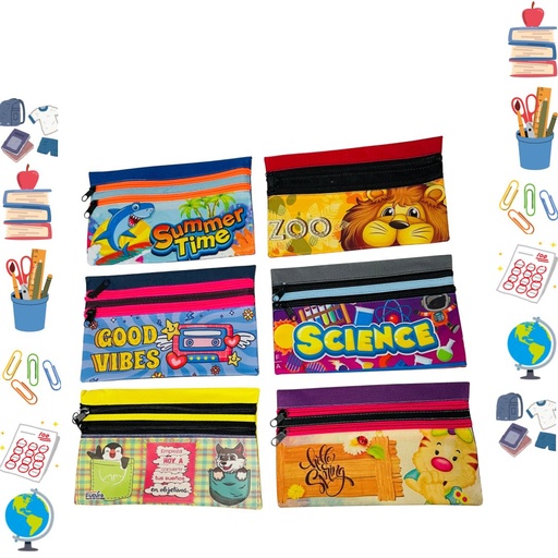 [FUT-003] Cartuchera estampada futuro 2 cierre paquete x6