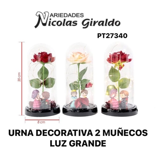[PT27340] Urna decorativa 2 muñecos luz grande 