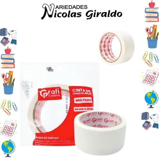 [GR181] Cinta enmascarar 2" jumbo graficolors 