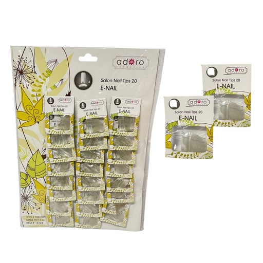 [15124] Uñas adoro E-NAIL  transparente Carton x24 
