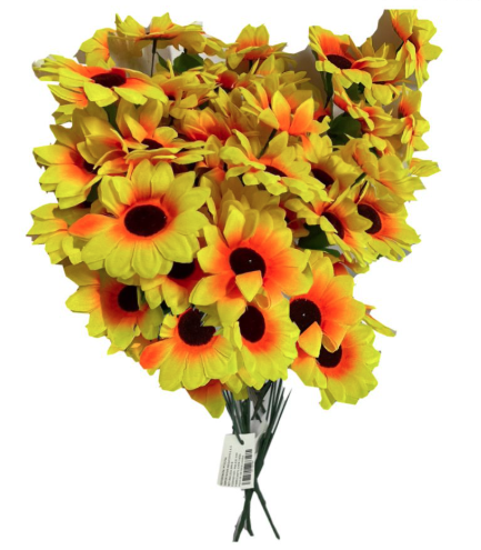 [PT15766] Flor ramo girasol x5 paquete x12 ramos