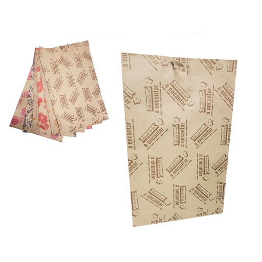 [201070] @Bolsa regalo kraft mensaje Jumbo pqt x6 