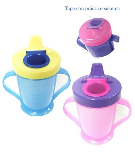 [PRI-017-MX] (PRI-016)Vaso bebe fino con tapa pitillo 