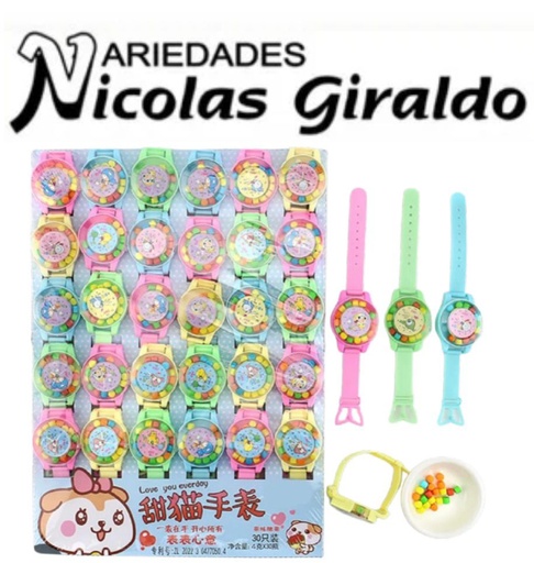 [CH-T1219] Dulce juguete reloj carton x30