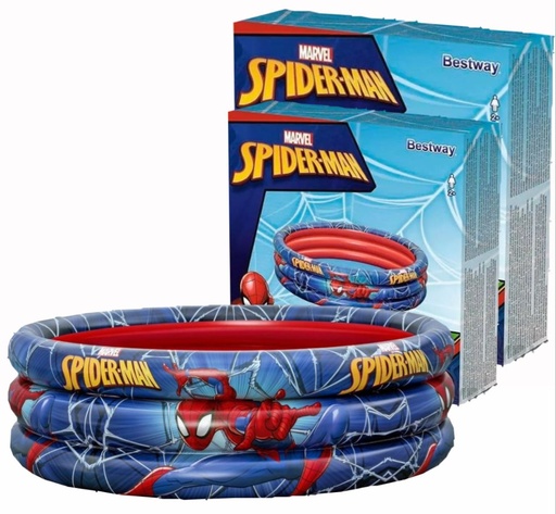 [98018] Piscina inflable 3 aros spiderman disney 1.22X30M 