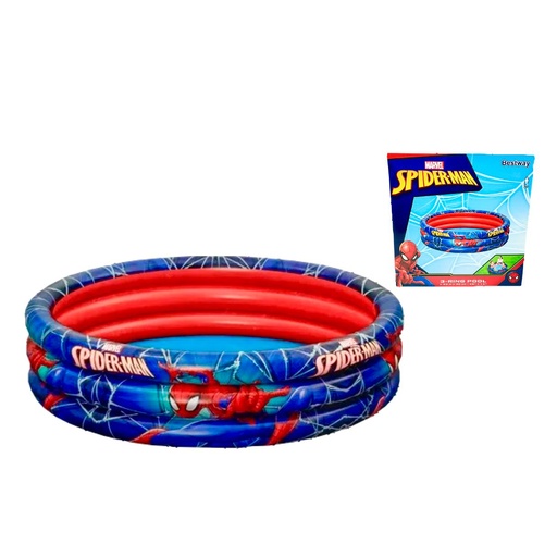 [98018] Piscina inflable 3 aros spiderman disney 1.22X30M 