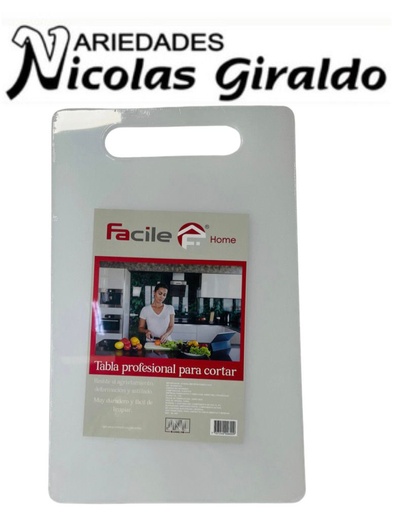 [ML-600] Tabla picar facile Home blanca grande 43x27 