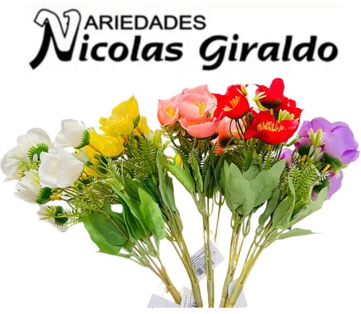 [PTF-474] Flor ramo 5 tallos 10 rosas surtida 