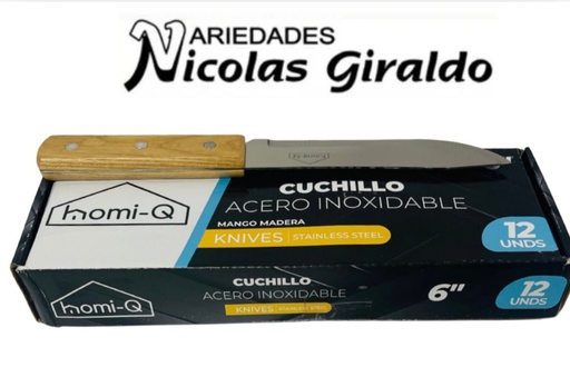 [HQ111] Cuchillo madera fino homi-q #6 CAJA X12  