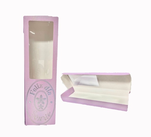 [MF12396] Caja regalo rectangular metalizada con mensaje  