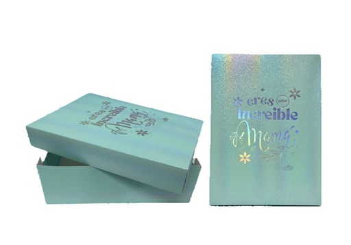 [MF12399] Caja regalo grande metalizada con mensaje  