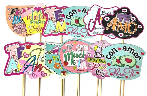 [111034] Pin piropos cariñitos x12 amor