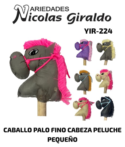 [YIR-224] Caballo palo fino cabeza peluche pequeño