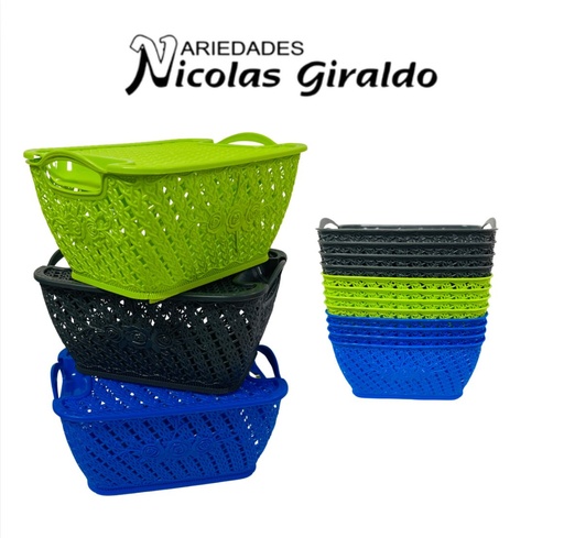 [101257] Canasta floral ovalada pequeña paquete x12