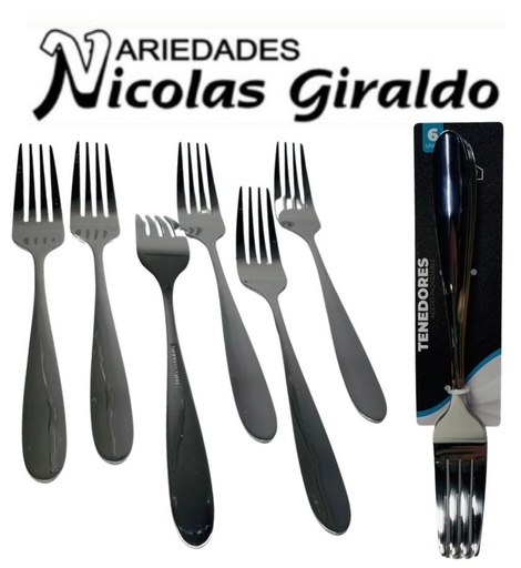 [HQ120] Tenedor metal fino x6 HOMI-Q