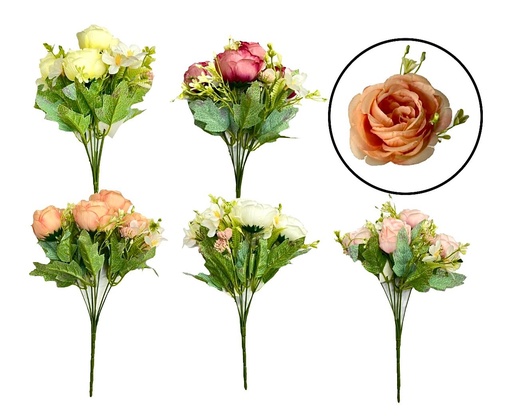 [PT22533] Flor ramo x7 tallos surtida flores y rosas 