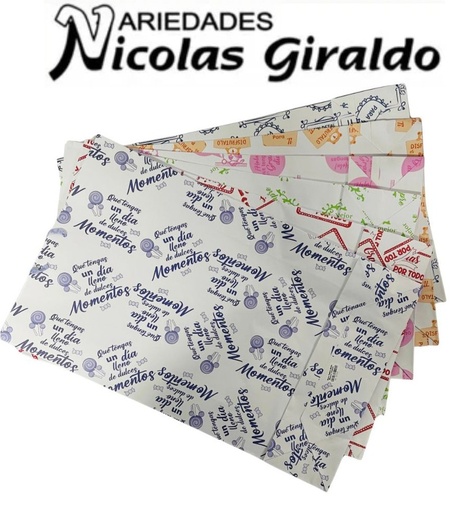 [201020] @Bolsa regalo mensaje blanca Jumbo pqt x6 