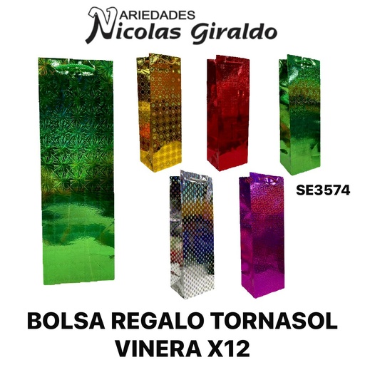[SE3574] Bolsa regalo tornasol vinera 