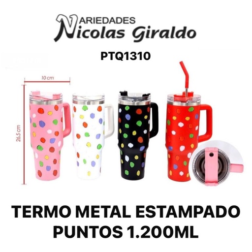 [PTQ1310] Termo metal estampado puntos 1.200ML 