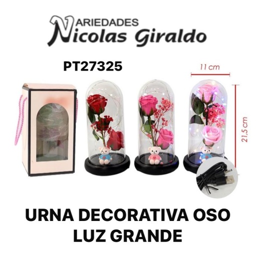 [PT27325] Urna decorativa oso luz grande 