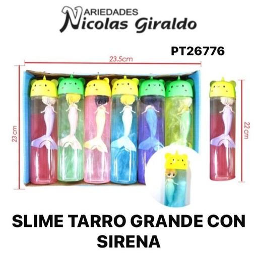 [PT26776] Slime tarro grande con sirena