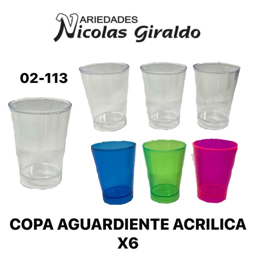 [02-113] Copa aguardiente acrilica x6