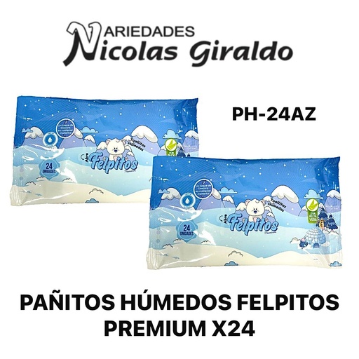 [PH-24AZ] Pañitos humedo felpitos premium x24