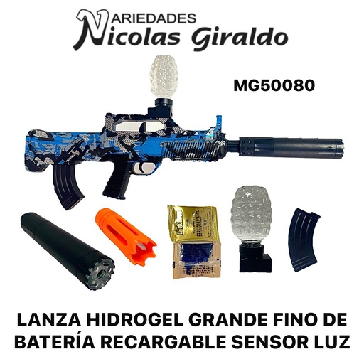 [MG50080] Lanza hidrogel grande fino de bateria recargable  sensor luz