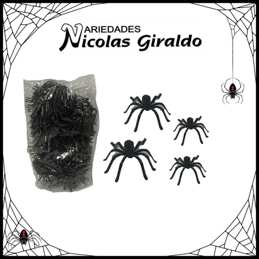 [BH-39]  Araña halloween pequeña plastica negra x100