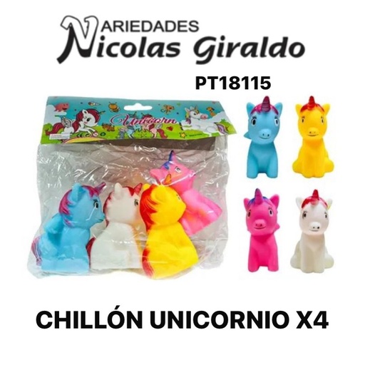 [25WJ-158] (PT18115)Chillon unicornio x4