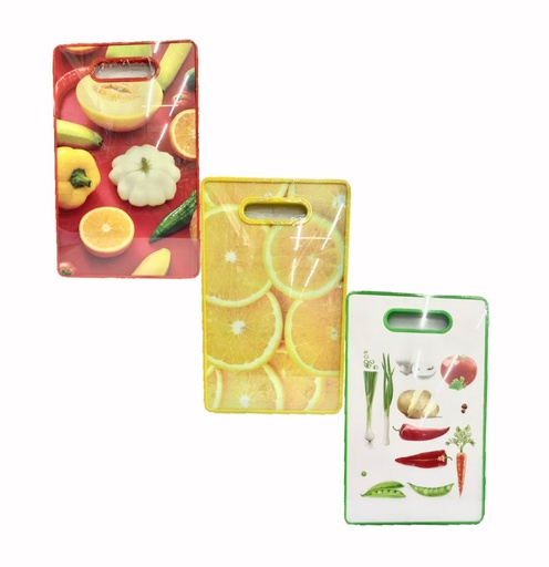 [CNG-010] Tabla picar estampada frutas gruesa 23X37 