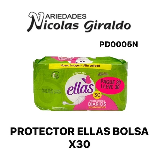 [PD0005N] Protector ellas bolsa x30