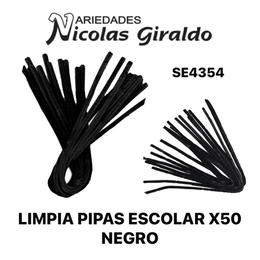 [SE4354] Limpia pipas escolar x50 negro 