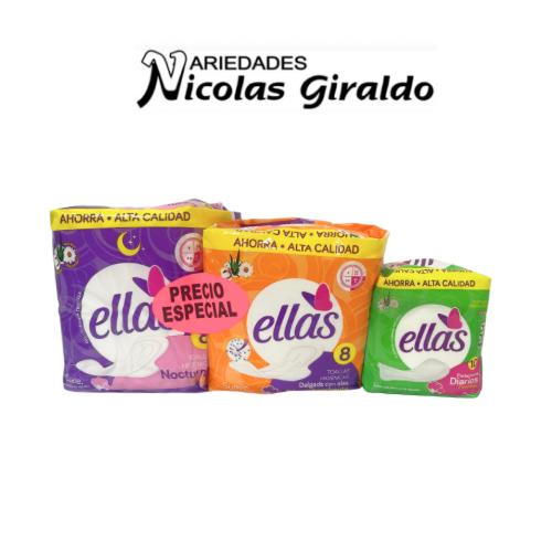 [OF0037N] Toalla ellas nocturna x2 bolsa mas protector verde x10 produsa 