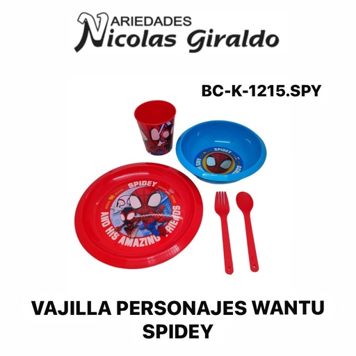 [BC-K-1215.SPY] Vajilla personajes wantu spidey 