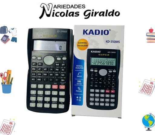 [KD-350MS] Calculadora kadio cientifica negra 